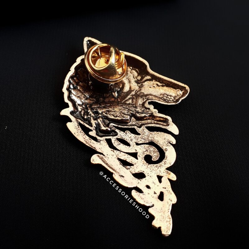 Men's Brooch Golden Wolf