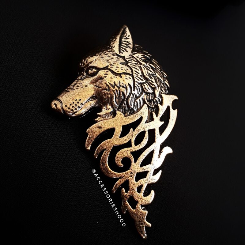 Men's Brooch Golden Wolf - Image 4