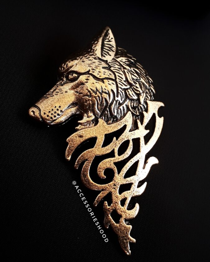 Men's Brooch Gold Fox Head