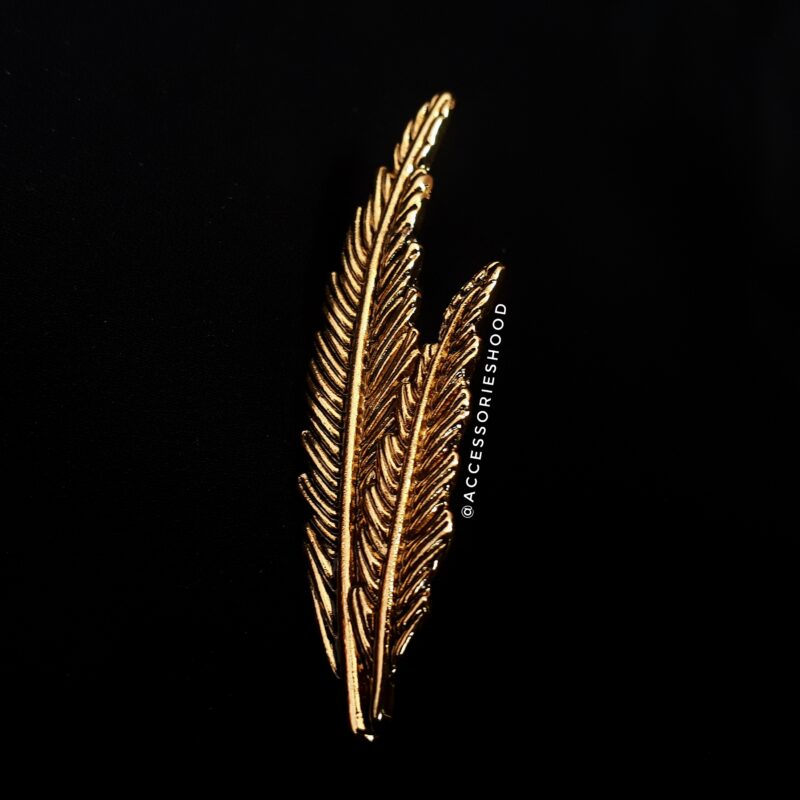 Men's Brooch - Rose Gold Feather