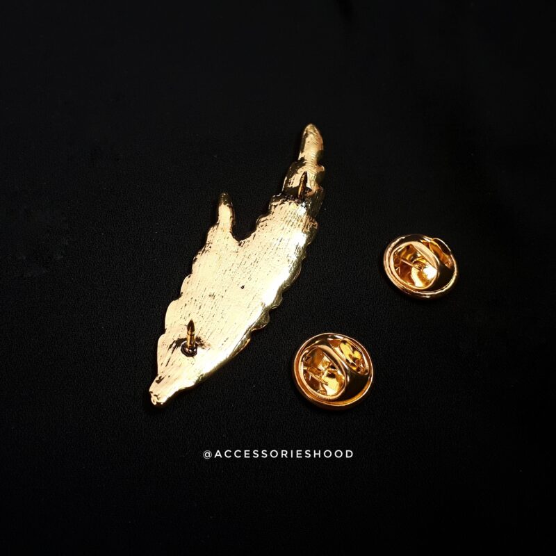 Men's Brooch - Rose Gold Feather - Image 3