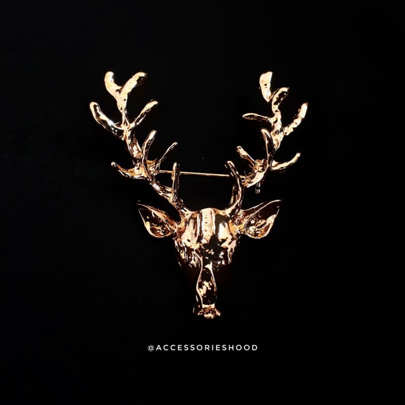 Men's Brooch - Golden Deer Head