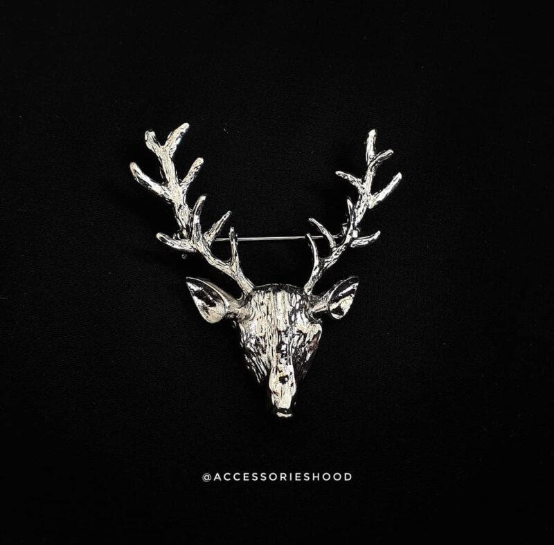 Men's Brooch - Golden Deer Head - Image 3