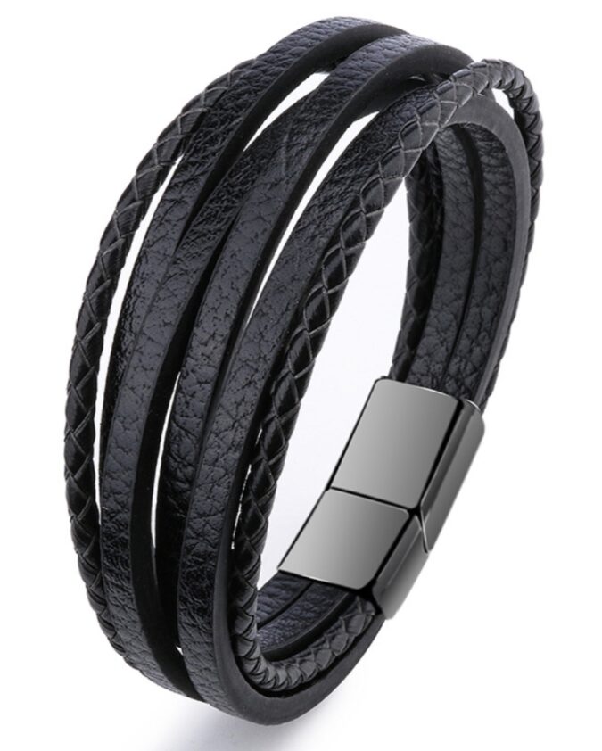 Black Leather Bracelet