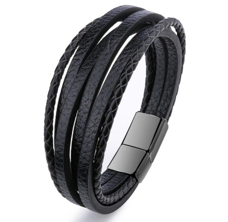 Black Leather Bracelet